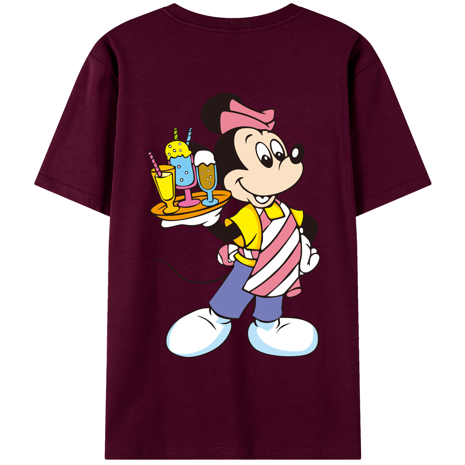 （画像用） ミッキーマウス Mickey Mouse レディース半袖Tシャツ(バックプリント)